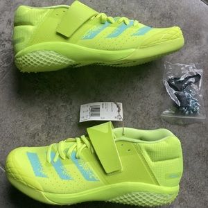 Adidas Adizero Javelin Track Field Shoes Solar Yellow Aqua Men’s Size 11 FW2241